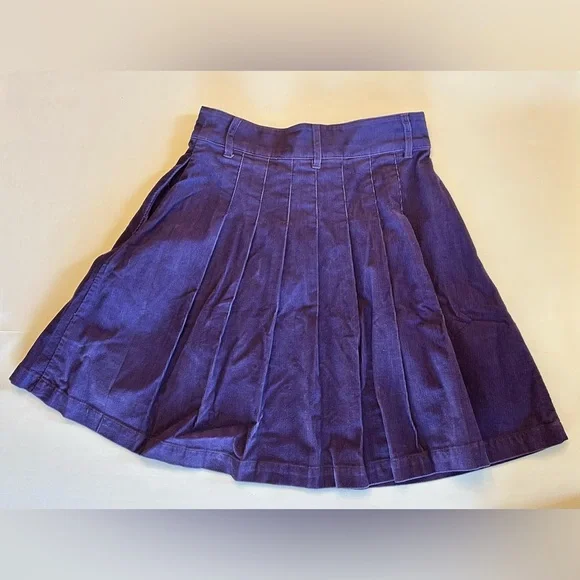 Boden Pleated Corduroy High Waist Mini Skirt Purple Women’s Size 2P Petite NWT - Picture 5 of 16